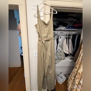 Abercrombie & Fitch Beige Belted Jumpsuit